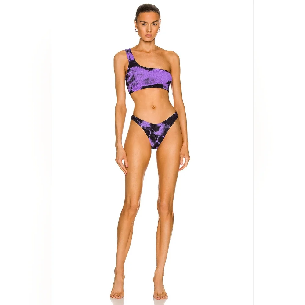 NWT BOND EYE SAMIRA ECO BIKINI SET IN LILAC & BLACK MARBLE
